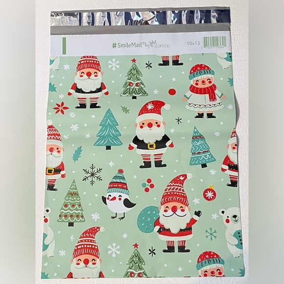 20 Santa  Holiday Christmas Poly Mailers  10  x 13 - Picture 2 of 2
